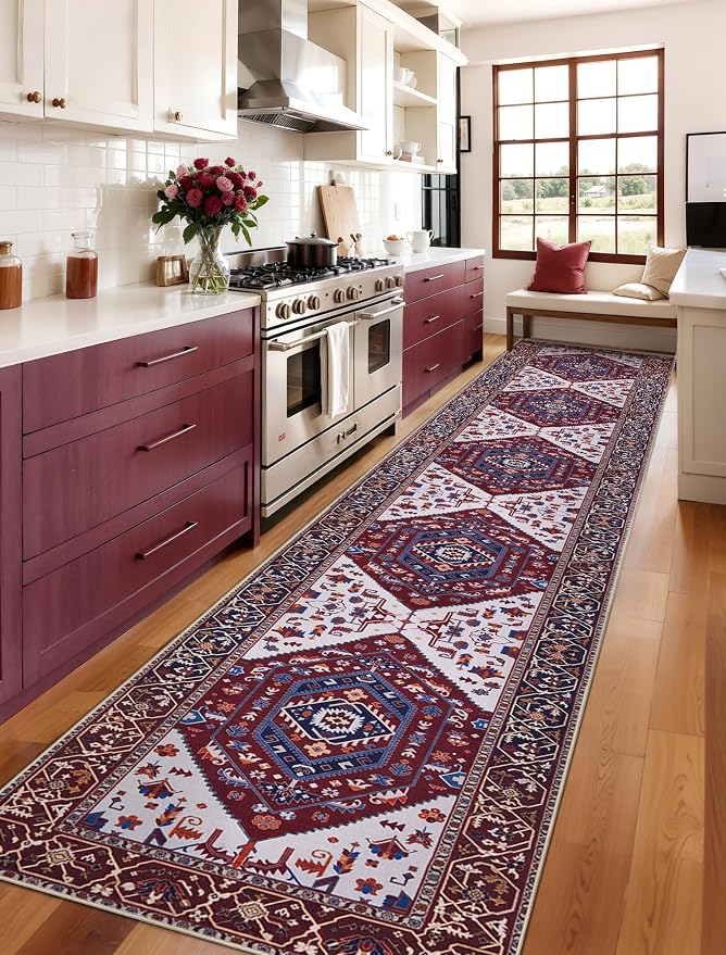 SERISSA 2'6"x14' Washable Non Slip Boho Runner Rug - Image 3