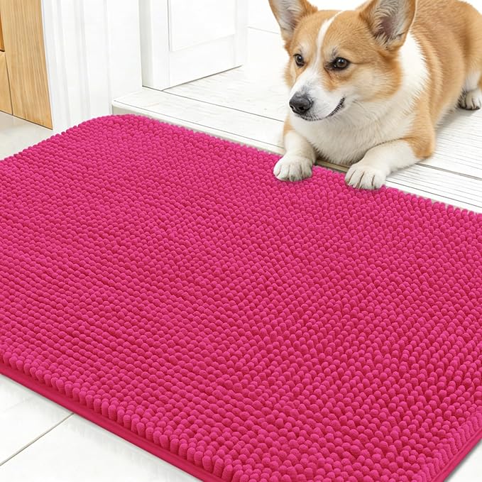 OLANLY Dog Door Mat for Muddy Paws 24x16, Super Absorbent Chenille Mud Mat | by OLANLY