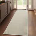 Hallway Runner Rug Woven Washable Long Kitchen Runner Beige 2x5 ft | Boho Soft by YDKGL