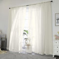 Sheer Curtains 84 inch Length, Ivory Sheer Cutains 2 Panels Set by OWENIE