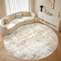LOONGRUG Round Rug 8x8 Washable Large Neutral Modern Abstract Circle Rugs | by LOONGRUG