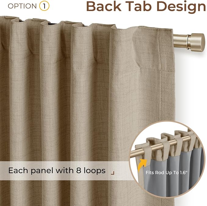 INOVADAY 100% Blackout Linen Curtains - Image 3