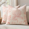 Set of 2 Decorative Floral Pillow Covers 20x20 Inch Light Pink | Neutral by SWANCOCO
