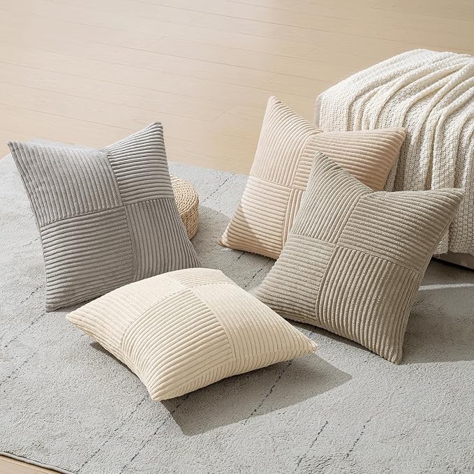 MIULEE Neutral Decorative Throw Pillow Covers 18x18 Inch Set of 4 - Image 6