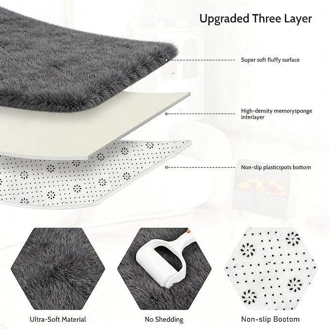 10x14 Area Rug Fluffy Shaggy - Image 6