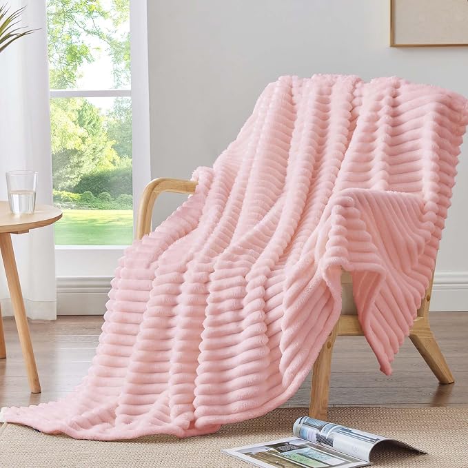 BEDELITE Ribbed Twin Blanket for Couch & Bed, Warm Yet Lightweight, Ribbed - Image 3