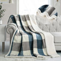 PU MEI Sherpa Fleece Throw Blanket 60" x 80" Reversible Plush Fluffy Large Big by HOME