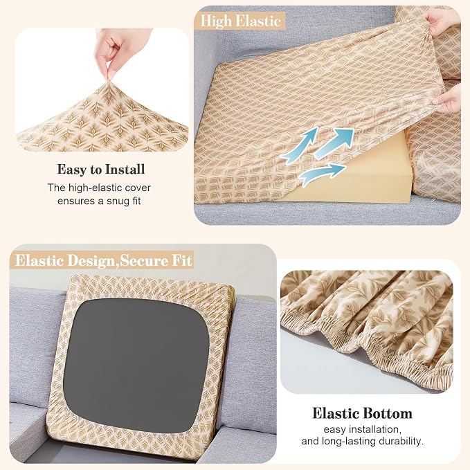 8Pcs Patio Cushion Covers Stretch Outdoor Furniture Protector Slipcovers | - Image 5