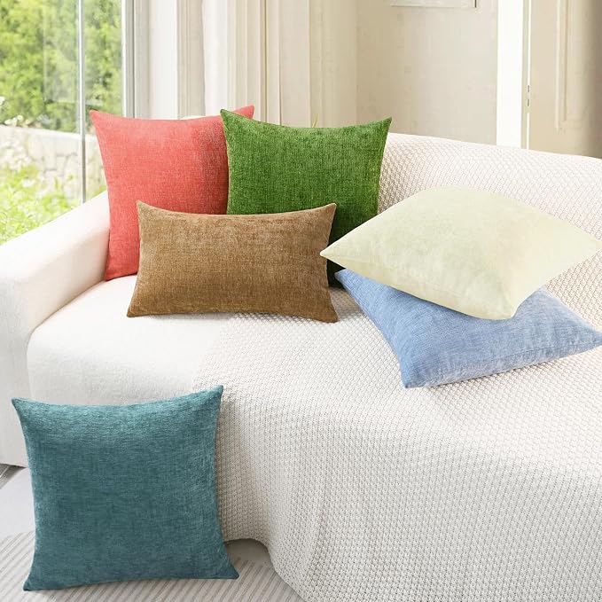 CaliTime Decorative Couch Throw Pillow Covers 24 X 24 Inches Beige | Pack of 2 - Image 4