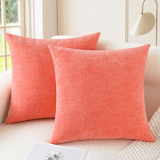 CaliTime Decorative Couch Throw Pillow Covers 18 X 18 Inches Living Coral | by CaliTime
