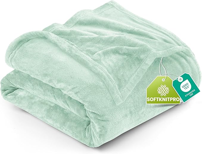 Utopia Bedding Soft Fleece Bed Blanket Queen Size Mint Green | Microfiber Plush by UTOPIABEDDING