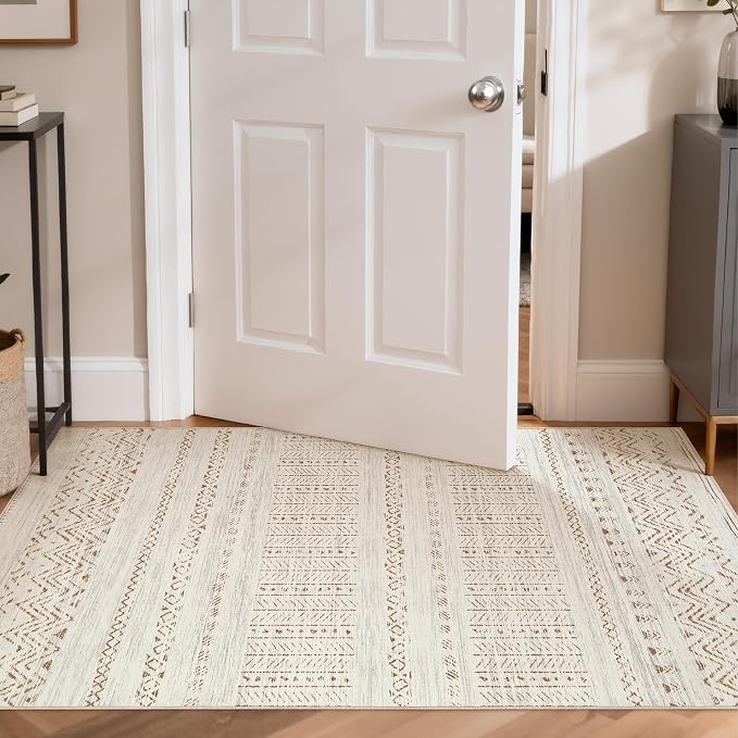 cotiled Washable 3x5 Entryway Rugs: Boho Moroccan Soft Small Rug | Solve Modern - Image 4