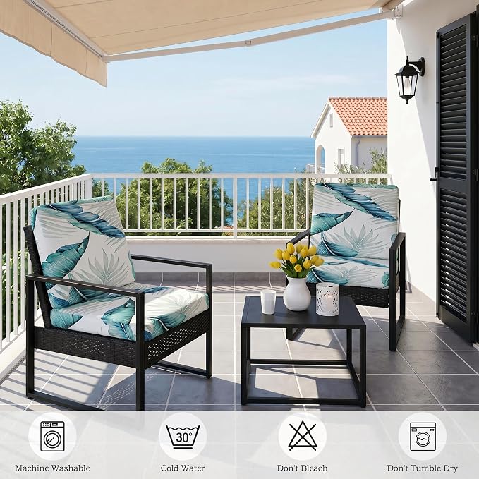 CALBODE 8Pcs Stretch Patio Cushion Covers Outdoor Couch Cover Replacement - Image 7