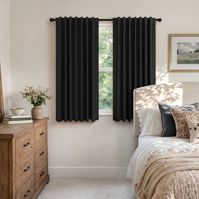 Black Out Curtains 45 Inch Long 2 Panels Burg - Image 3