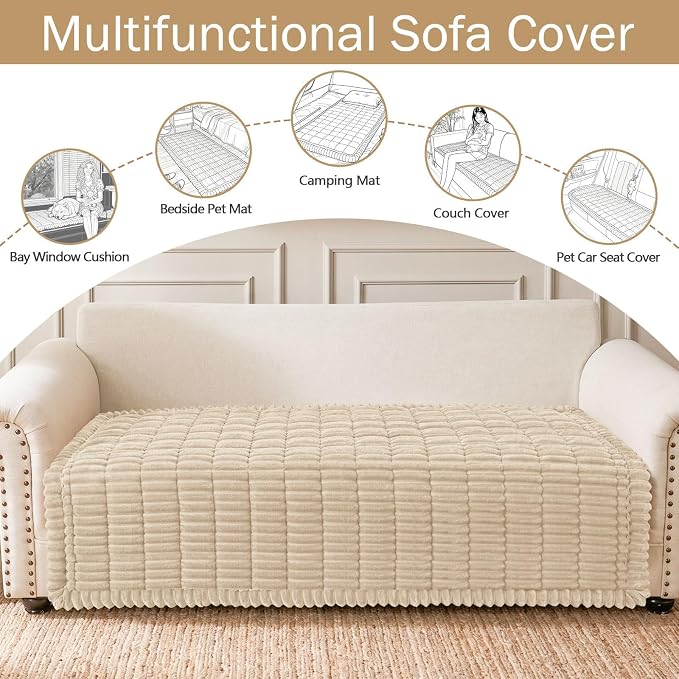 Couch Cover for Dogs, Washable Non Slip Plush Flannel Sofa Protector | Thick - Image 3