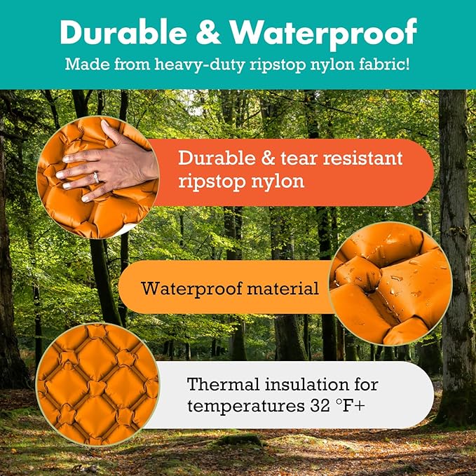 Ultralight Sleeping Mat - Inflatable & Compact Camping Air Mattress for Backpacking, Hiking- New