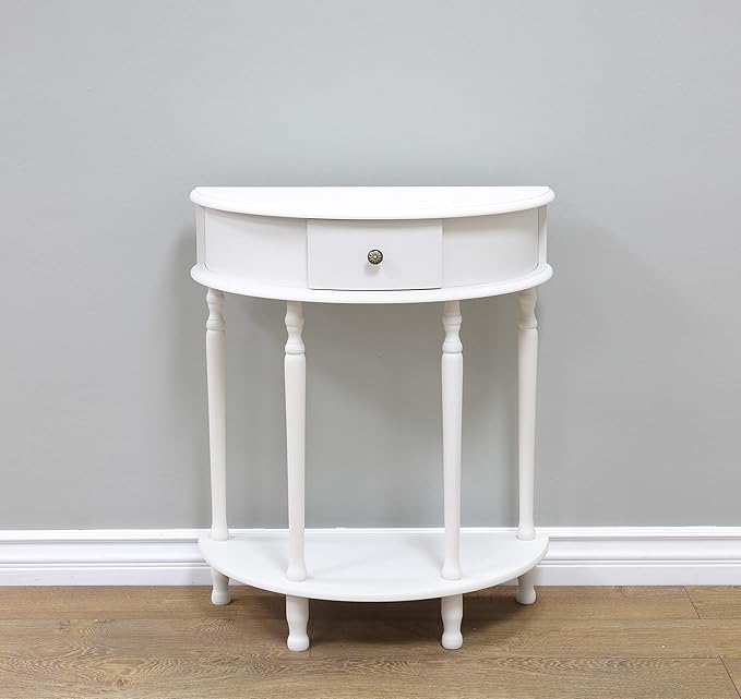 Frenchi Furniture Table, 11.6 x 23.7 x 28 in, White