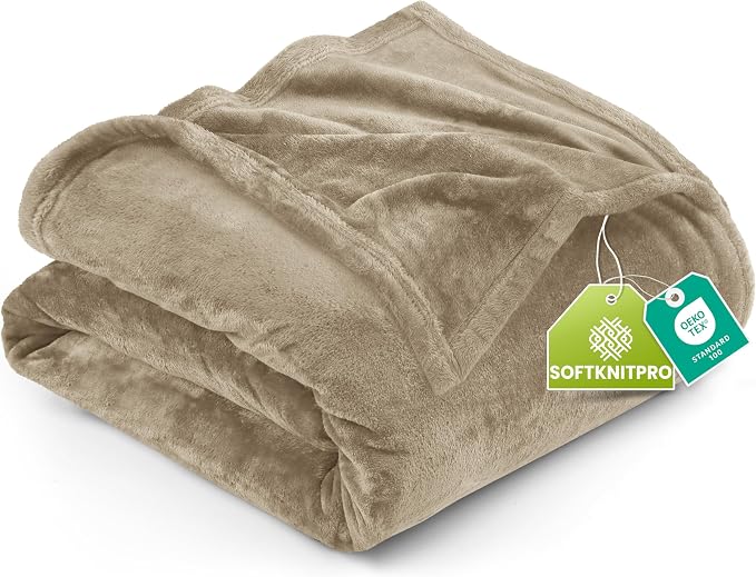 Utopia Bedding Ultra Soft Fleece Bed Blanket King Size Camel | Microfiber Plush by UTOPIABEDDING