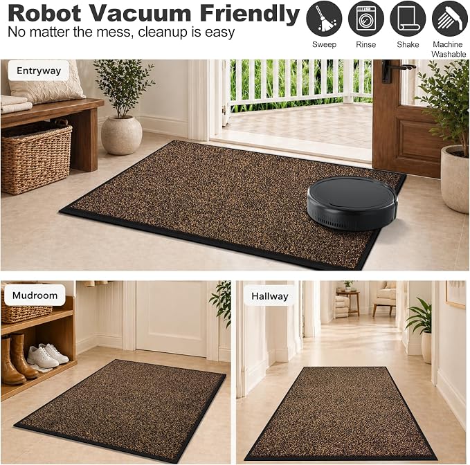 Super Absorbent Front Door Mat, 29.5" x 17", Non-Slip Washable Indoor Doormats - Image 7