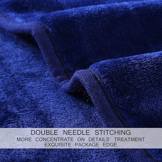 Soft King Size Blanket All Season Warm Fuzzy Microplush Lightweight Thermal Fleece Blankets for Couch Bed Sofa,90x108 Inches,Royal Blue