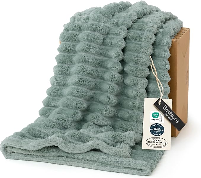 Bedsure Soft Sage Green Throw Blanket by Unknown