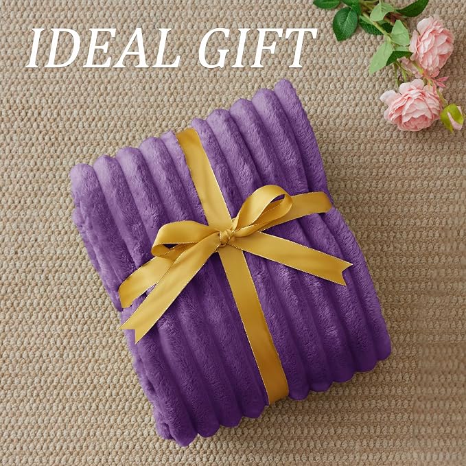 BEDELITE Striped Fleece Throw Blanket, Soft Cozy, Lightweight Warm, - Image 7