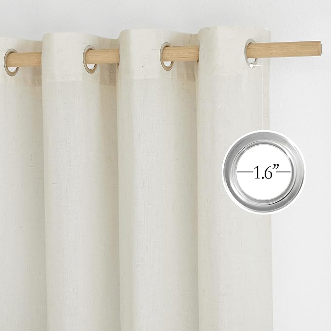 NICETOWN Linen Blend Kitchen Window Curtains Over Sink, Grommet Short Curtains - Image 2