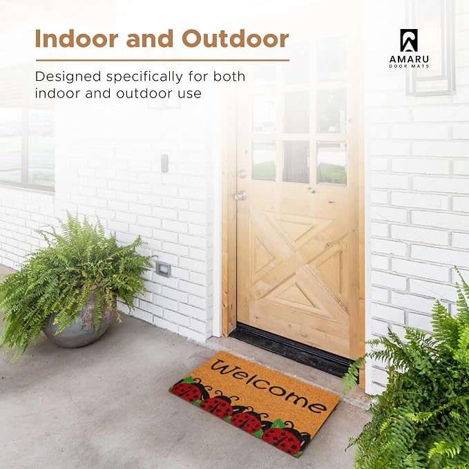 Coir Welcome Mat, 17 x 29 in | 100% Natural Coir, Anti-Shedding, Durable PVC - Image 4