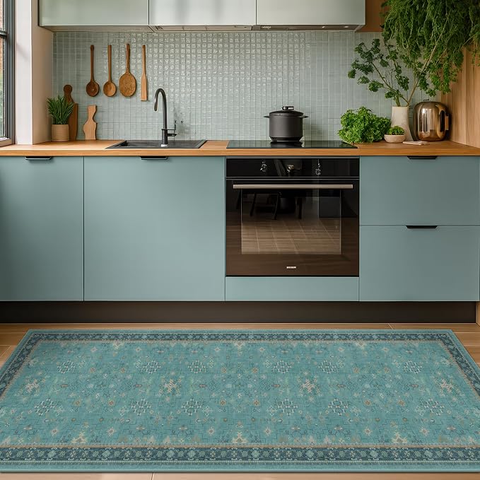 Boho 2x6 Non Slip Kitchen Rug Runner by HazoHaus