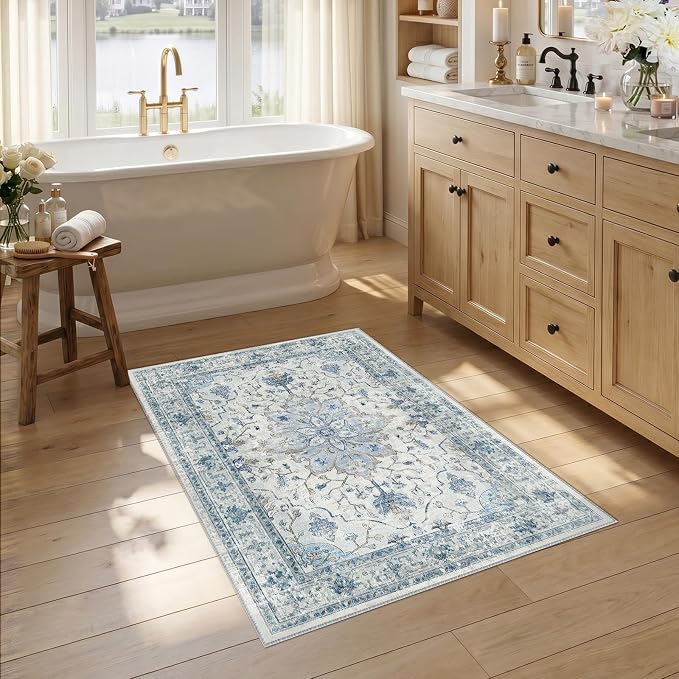 RELEANY Washable Area Rug, Small 2'6"x4', Water Repellent, Pet Friendly by RELEANY
