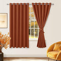 Fall Blackout Curtains for Bedroom Burnt Ochre 70 x 63 Inch 2 Panel | Thermal by Hiasan