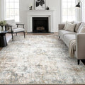 10x12 Area Rug Living Room: Modern Washable Indoor Carpet Brown | by FXRHLP