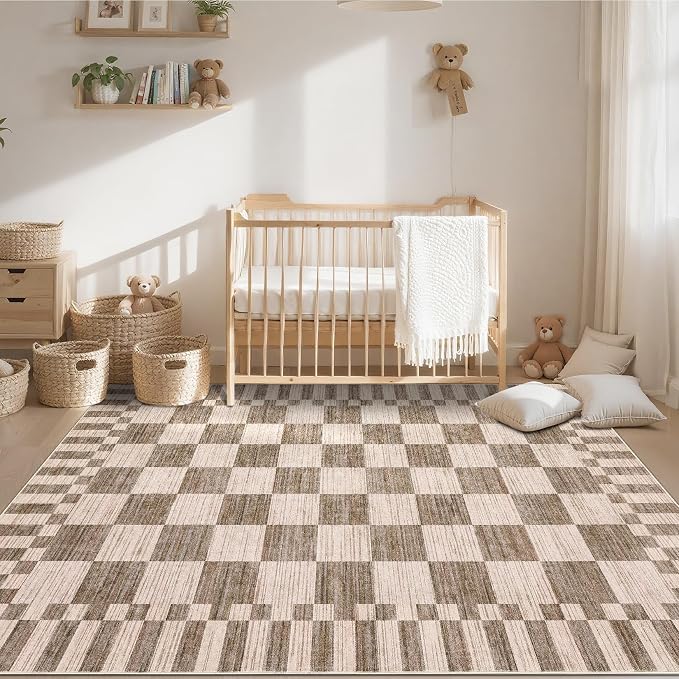 GarveeHome Checkered Rug 4x6 Area Rugs by GarveeHome