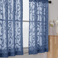 Furman Cafe Curtains 30 Inch Length 2 Panels Set, Elegant Geometric Jacquard by OWENIE