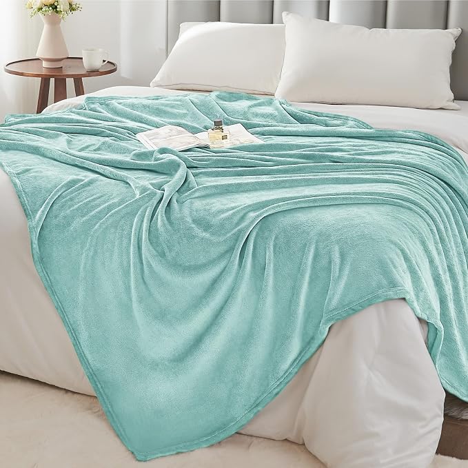 BEDELITE Fleece Blanket Soft Plush Twin Size Blanket Haze Blue 60"x80" | Ultra - Image 7