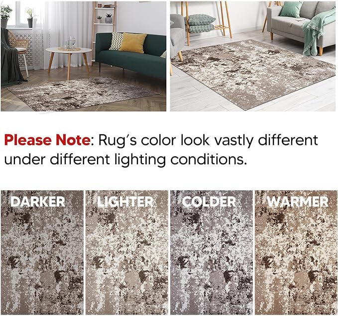 Keen Home Design Area Rugs - 12x15 Non-Shedding, Abstract Rugs for Kitchen, Living Room, Bedroom, Dining Room, Entryway - Size: 12' x 15', Multi