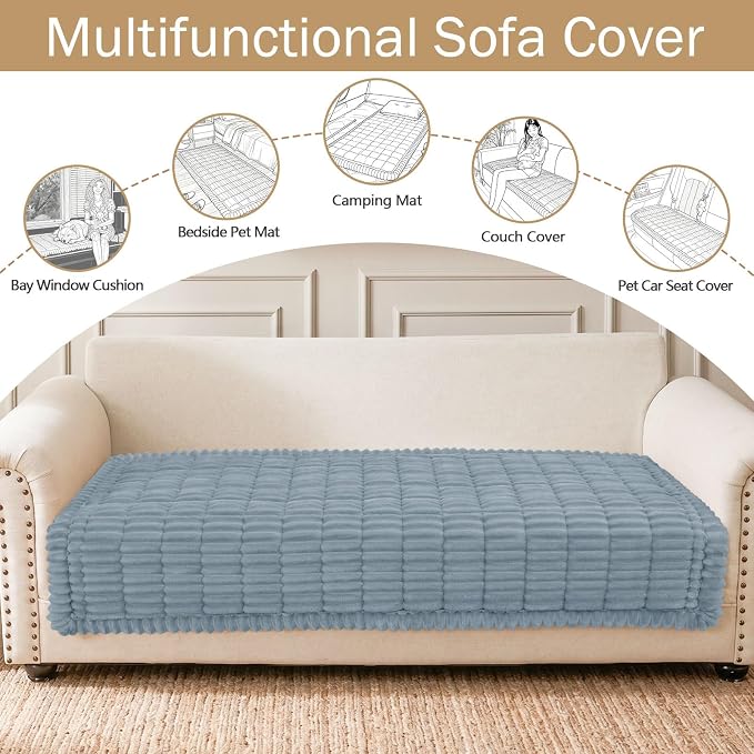 Couch Cover for Dogs, Washable Non Slip Plush Flannel Sofa Protector | Thick - Image 3