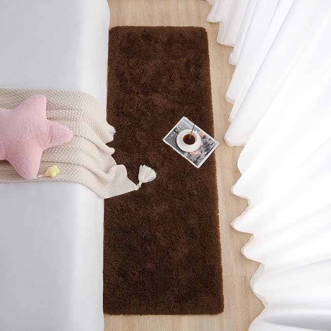 Chicrug Soft Runner Rug for Bedroom Living Room Plush Fluffy Rug 2x8 | Shag - Image 4