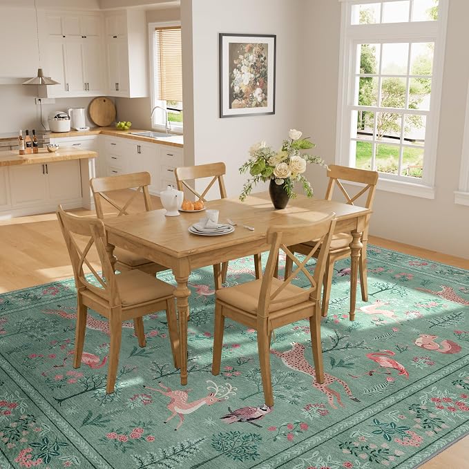 DUKINO 5x7 Area Rugs, Washable Animal Rug - Image 7