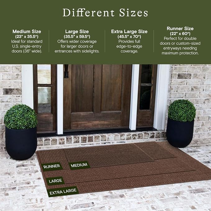 WaterHog Squares Front Door Mat Indoor Outdoor Entrance, All-Weather Mats | - Image 2