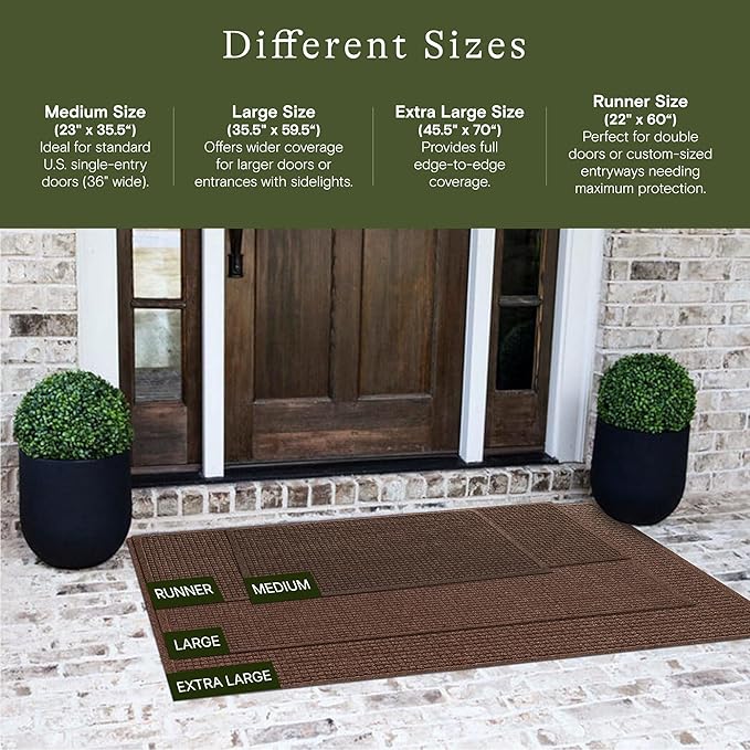 WaterHog Squares Front Door Mat Indoor Outdoor Entrance, All-Weather Mats | - Image 2
