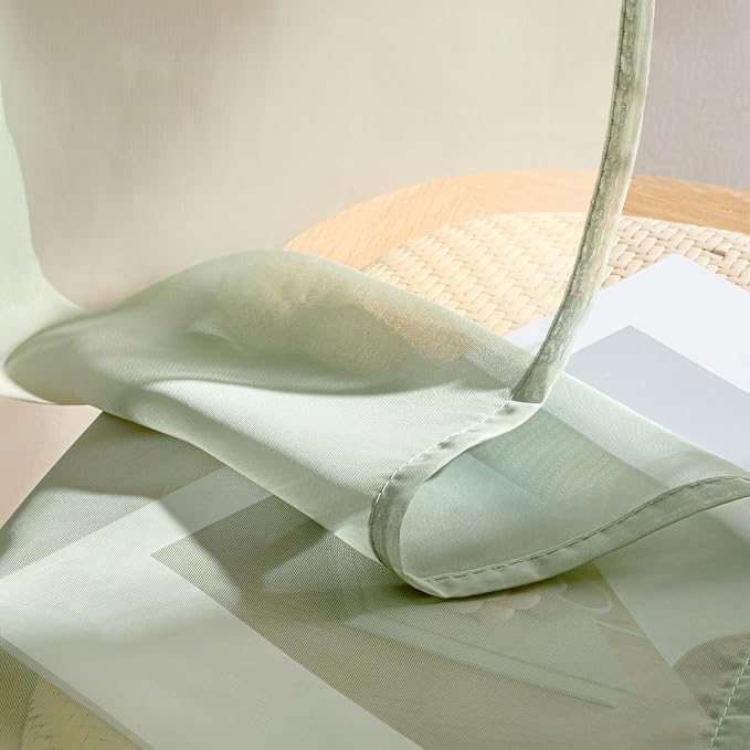 MIULEE Sage Green Sheer Curtains 72 Inches Long 4 Panels 54 x 72 Inches | Light - Image 7