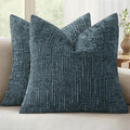 MIULEE Chenille Textured Throw Pillow Covers Blue 18x18 Set of 2 | Slubby by MIULEE