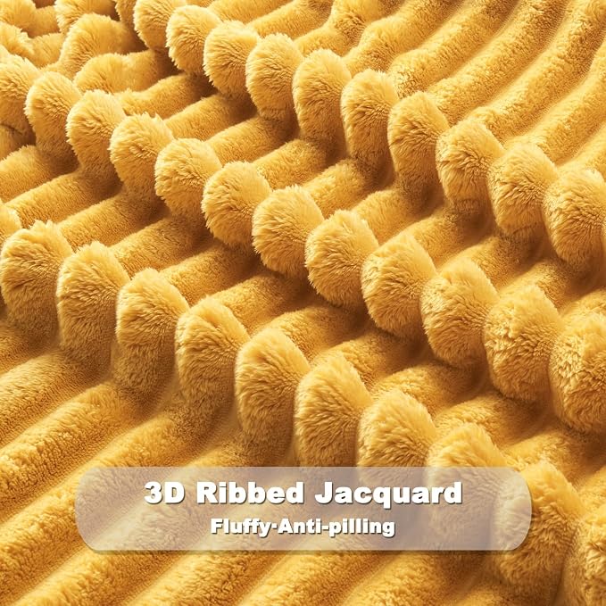 NEWCOSPLAY Fleece Ribbed Cozy Queen Blanket - Image 5