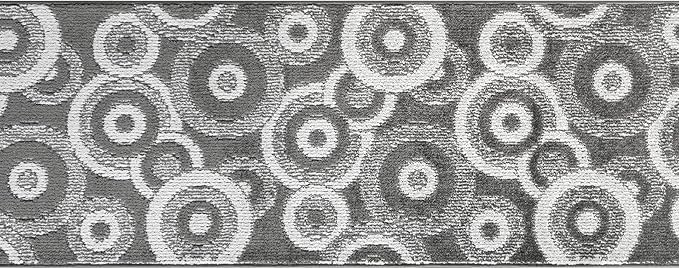 Custom Length Cut to Size Retro Modern Geometric Carpet Runner Rug for Hallways, Non Slip Rubber Backed, 31 inch Wide X Customized Length, Geo Grey, 31 inch X 8 feet