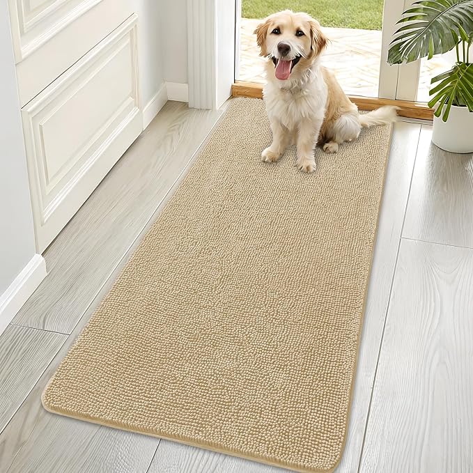 OLANLY Dog Door Mat for Muddy Paws 70x35, Super Absorbent Chenille Mud Mat | by OLANLY