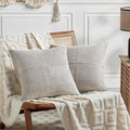 Fancy Homi 2 Packs Neutral Grey Euro Decorative Throw Pillow Covers 28x28 Inch by Fancy+Homi