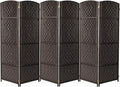 Sorbus 6 Panel Room Divider 6 ft. Tall - Privacy Screen, Extra Wide Double Hinged Panels, Diamond Double-Weaved, Partition Room Dividers and Folding Privacy Screens, Wall Divider for Room Separation