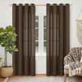 YoungsTex Brown Linen Semi Sheer Curtains 80 Inch Length by YoungsTex