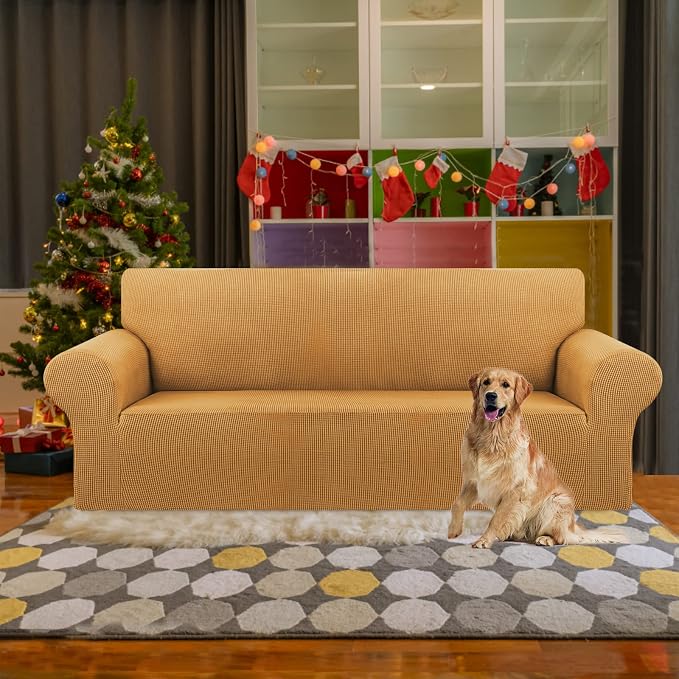 Stretch Couch Covers for Sofa, 3 Cushion Couch Slipcover, Elastic Bottom for - Image 2